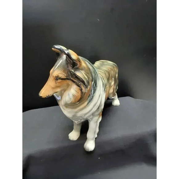 Occupied Era Japan Dog Border Collie Lassie Large size 6 1/2" - Picture 3 of 5